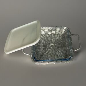 Marinex 1L Square Cassarole Baking Dish with Metal Wire Basket Holder & Lid
